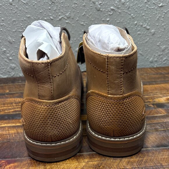 Skechers Bregman Calsen Street Dress Ankle Boots Mens Size 8 Cognac Leather NWT - Picture 5 of 6